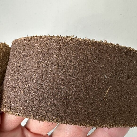 Steve‎ Madden Belt Brown Suede Leather Brass Buckle Rhinestone Size M - Picture 9 of 15